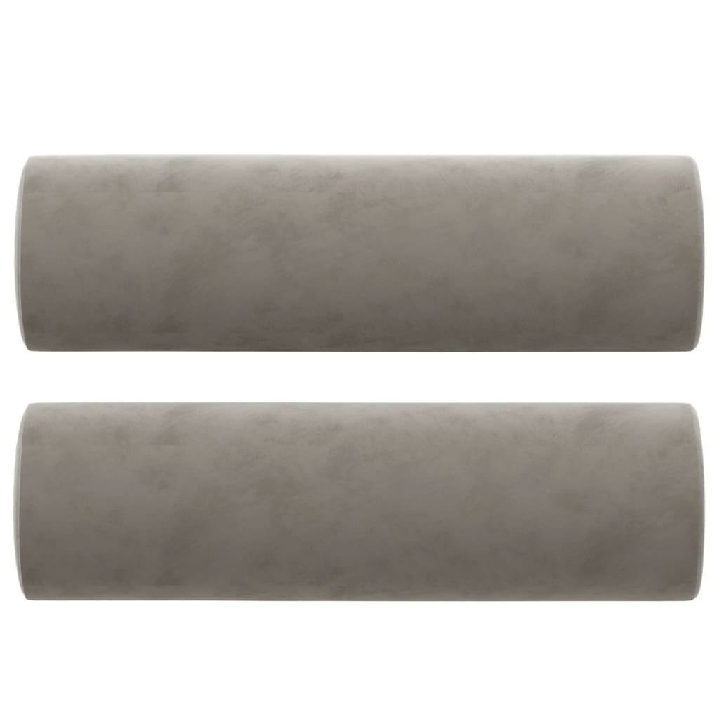 vidaXL 2-Sitzer-Sofa mit Kissen Hellgrau 120 cm Samt