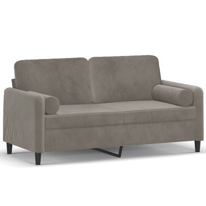 vidaXL 2-Sitzer-Sofa mit Kissen Hellgrau 140 cm Samt