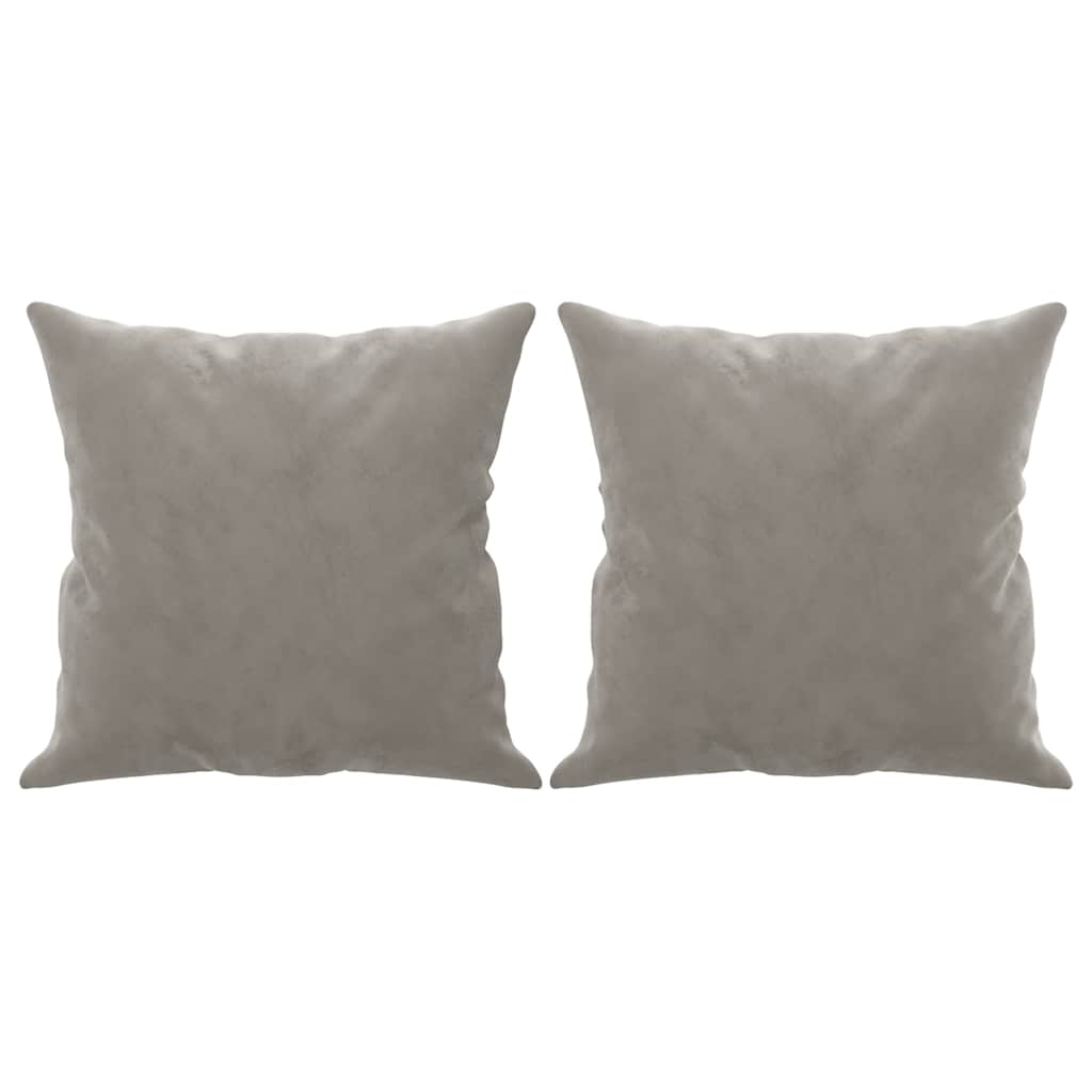 vidaXL Canapé 2 places avec coussins Gris clair 120 cm Velours