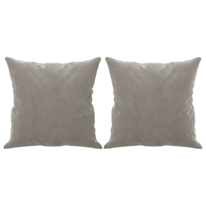 vidaXL Canapé 2 places avec coussins Gris clair 120 cm Velours