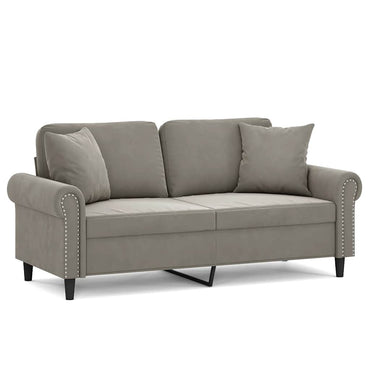 vidaXL 2-Sitzer-Sofa mit Kissen Hellgrau 140 cm Samt