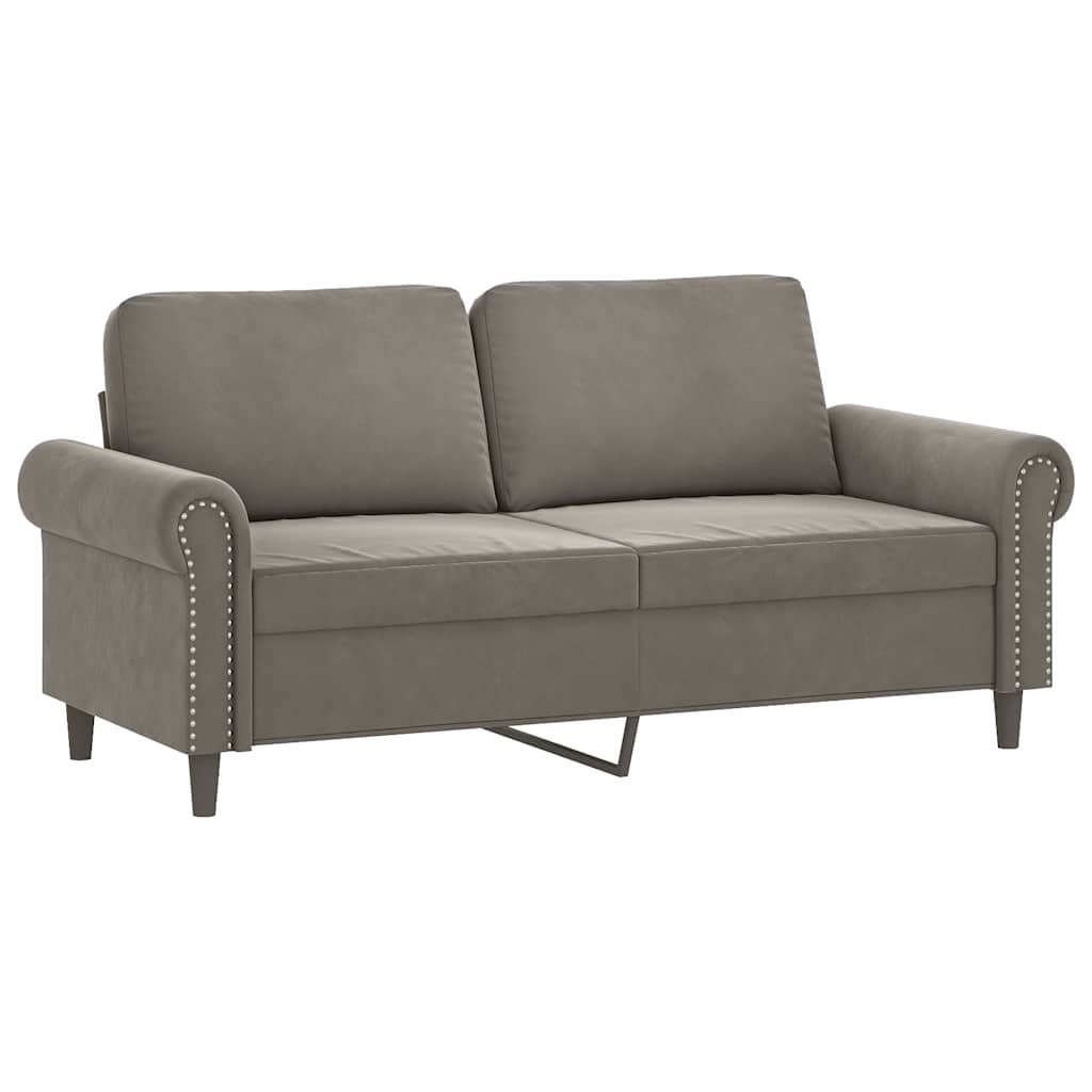 vidaXL 2-Sitzer-Sofa mit Kissen Hellgrau 140 cm Samt