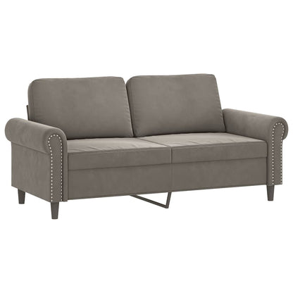 vidaXL 2-Sitzer-Sofa mit Kissen Hellgrau 140 cm Samt