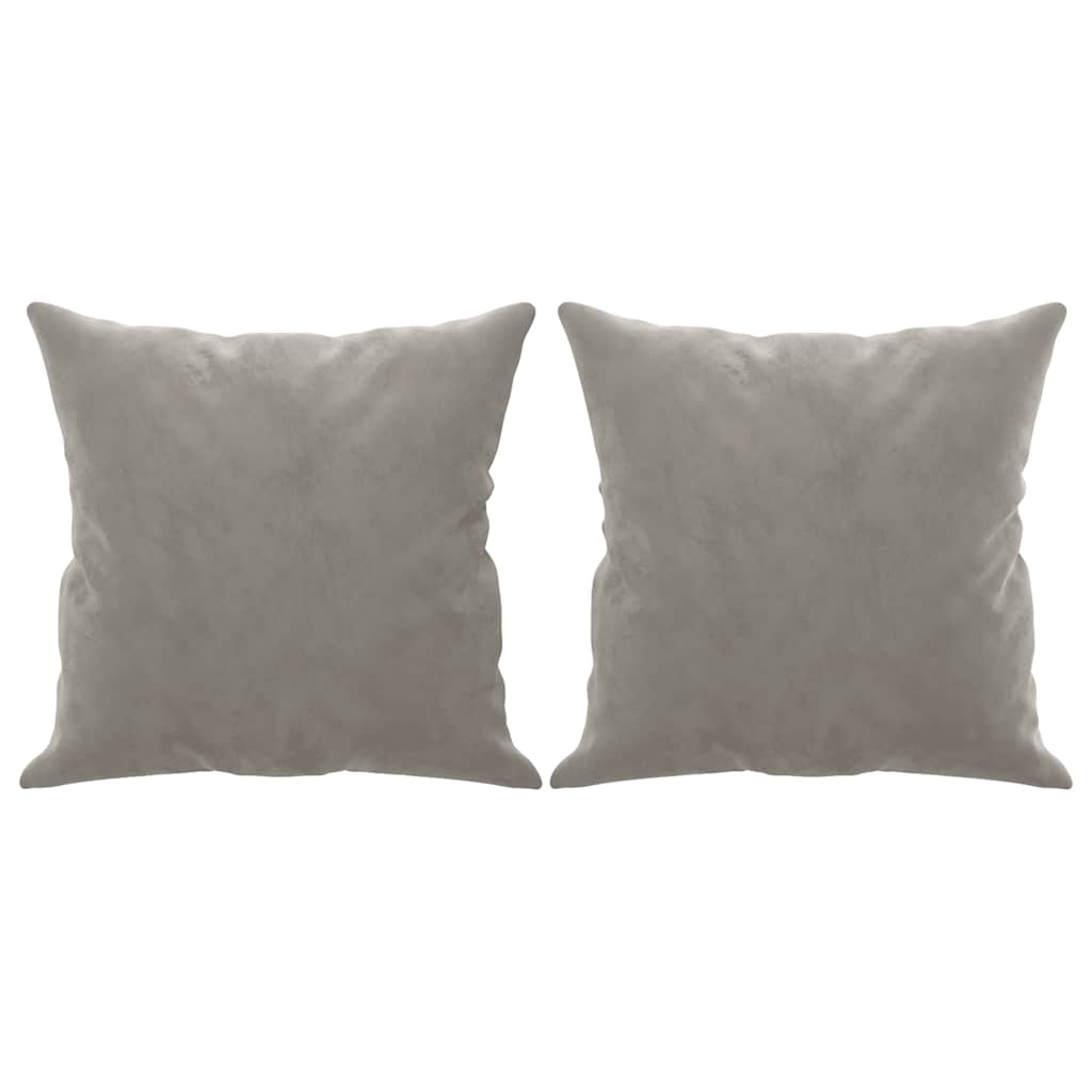 vidaXL 2-Sitzer-Sofa mit Kissen Hellgrau 140 cm Samt