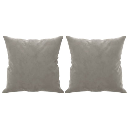 vidaXL 2-Sitzer-Sofa mit Kissen Hellgrau 140 cm Samt