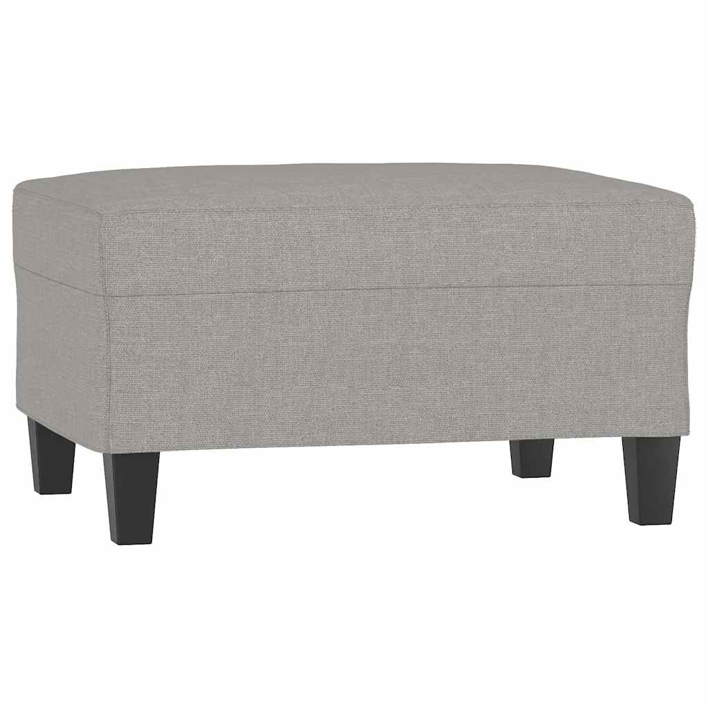 vidaXL 3-Sitzer-Sofa mit Hocker Hellgrau 210 cm Stoff