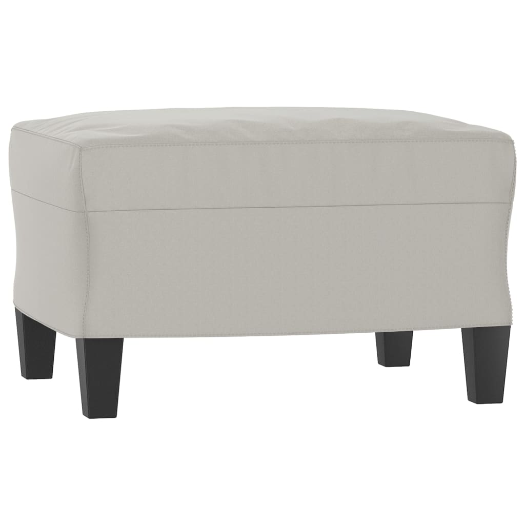 vidaXL Sessel mit Hocker Hellgrau 60 cm Mikrofasergewebe