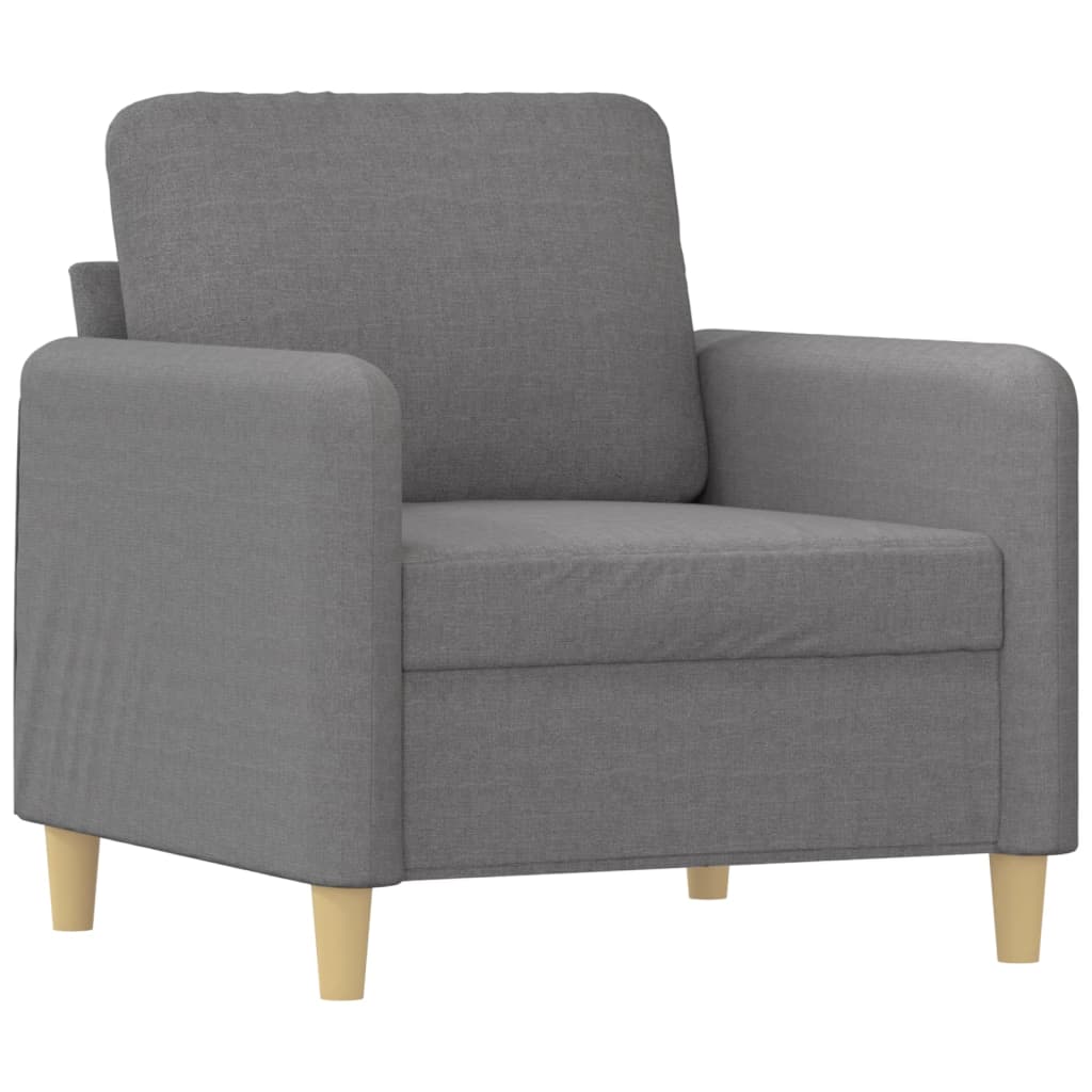 vidaXL Sessel mit Hocker Hellgrau 60 cm Stoff