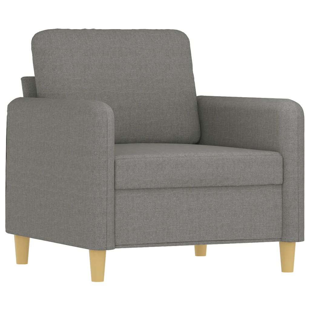 vidaXL Sessel mit Hocker Dunkelgrau 60 cm Stoff