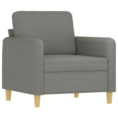 vidaXL Sessel mit Hocker Dunkelgrau 60 cm Stoff