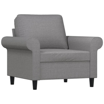 vidaXL Sessel mit Hocker Hellgrau 60 cm Stoff