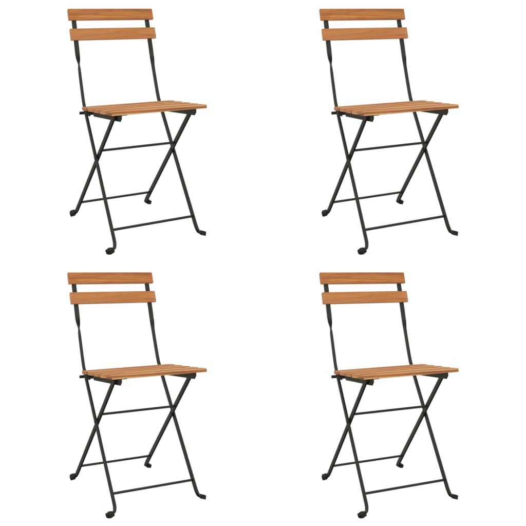 vidaXL 5-tlg. Bistro-Set Klappbar Massivholz Akazie und Stahl