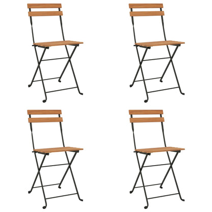 vidaXL 5-tlg. Bistro-Set Klappbar Massivholz Akazie und Stahl