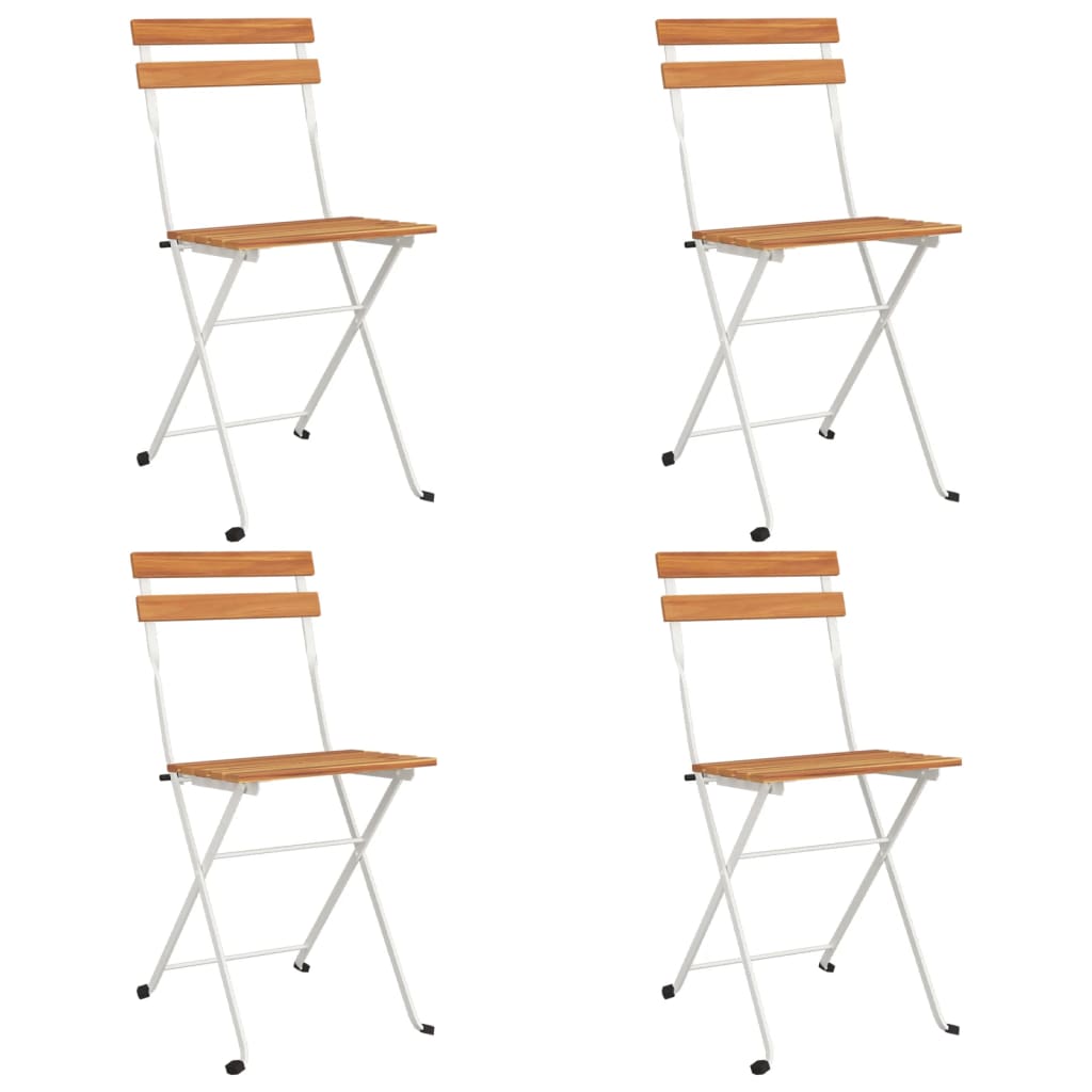 vidaXL 5-tlg. Bistro-Set Klappbar Massivholz Akazie und Stahl