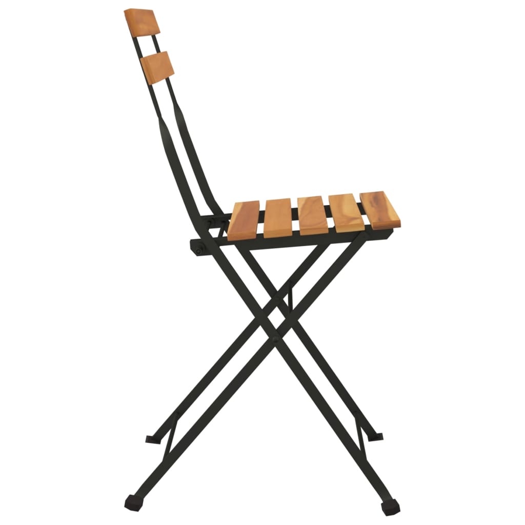 vidaXL Bistrostühle 6 Stk. Klappbar Massivholz Teak und Stahl