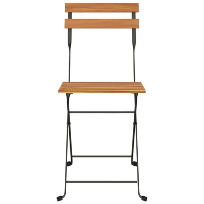 vidaXL Bistrostühle 8 Stk. Klappbar Massivholz Teak und Stahl