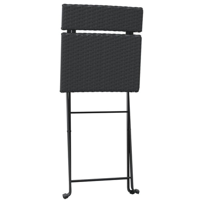 vidaXL Bistrostühle 6 Stk. Klappbar Schwarz Poly Rattan und Stahl