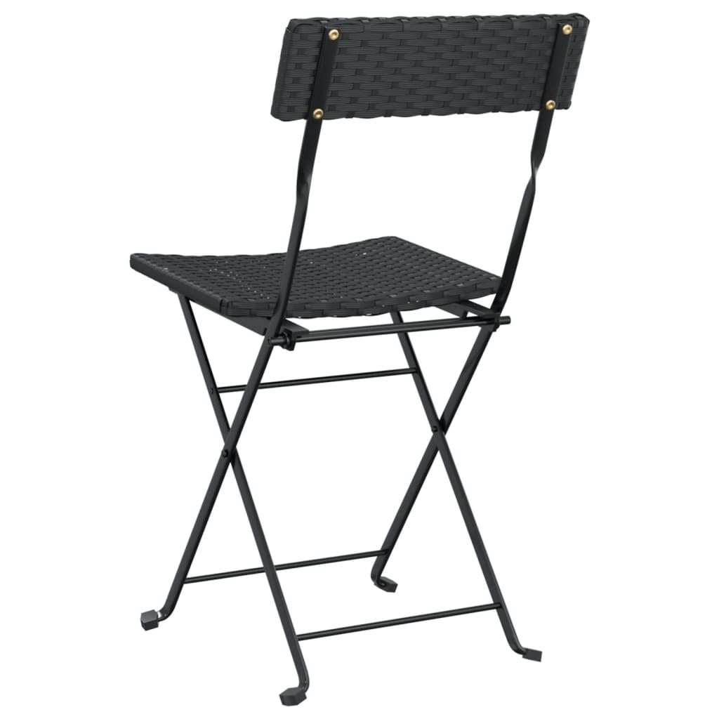 vidaXL Bistrostühle 6 Stk. Klappbar Schwarz Poly Rattan und Stahl