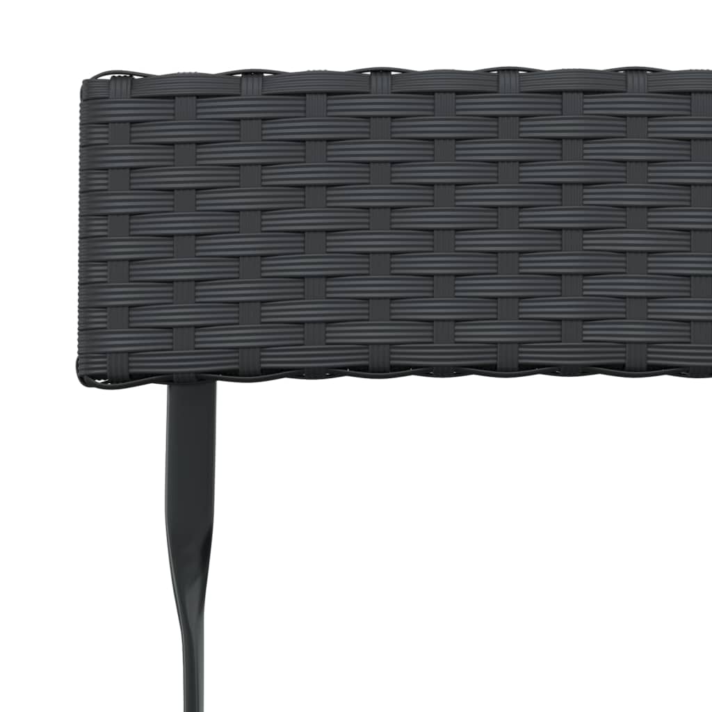 vidaXL Bistrostühle 6 Stk. Klappbar Schwarz Poly Rattan und Stahl