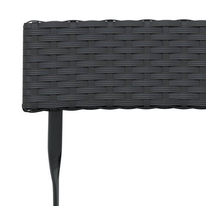 vidaXL Bistrostühle 6 Stk. Klappbar Schwarz Poly Rattan und Stahl