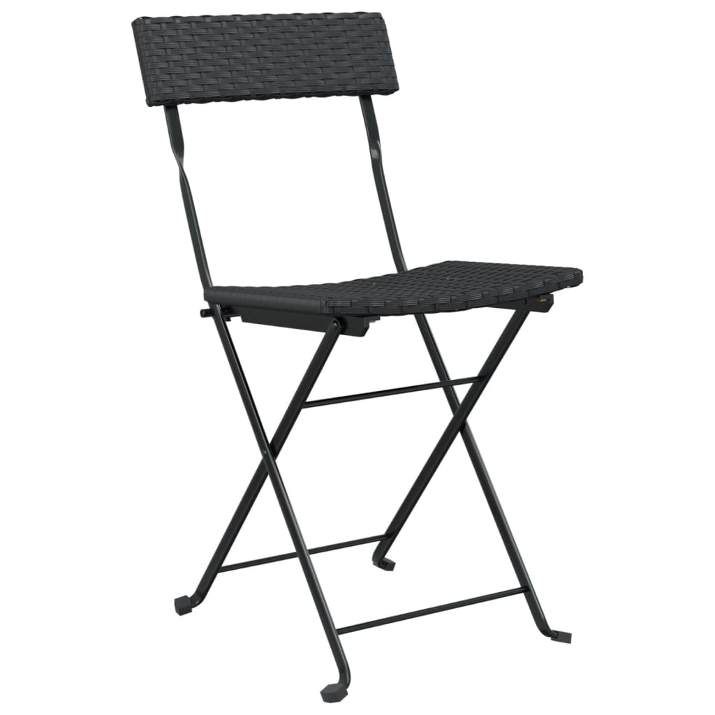 vidaXL Chaises de bistrot pliantes 8 pcs Noir Résine tressée et Acier