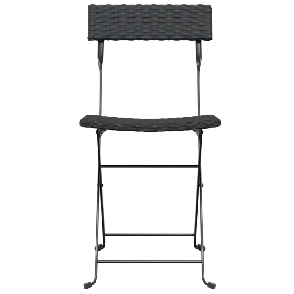 vidaXL Chaises de bistrot pliantes 8 pcs Noir Résine tressée et Acier
