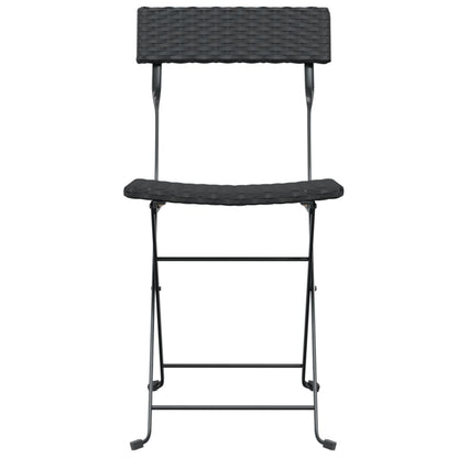 vidaXL Chaises de bistrot pliantes 8 pcs Noir Résine tressée et Acier