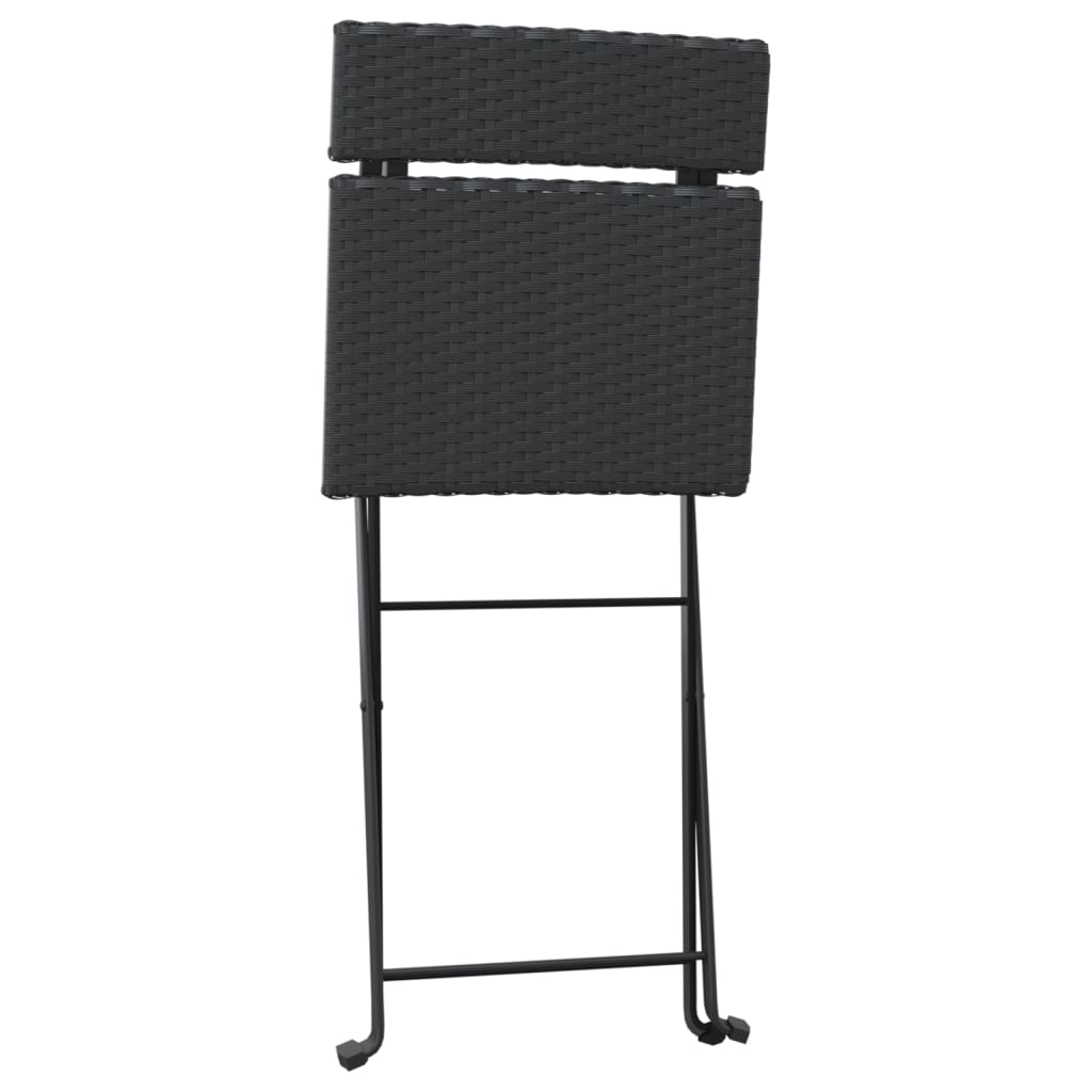 vidaXL Chaises de bistrot pliantes 8 pcs Noir Résine tressée et Acier