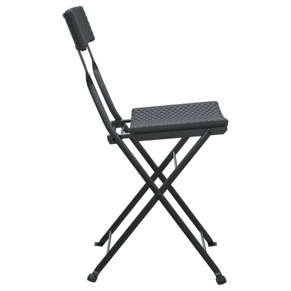 vidaXL Chaises de bistrot pliantes 8 pcs Noir Résine tressée et Acier
