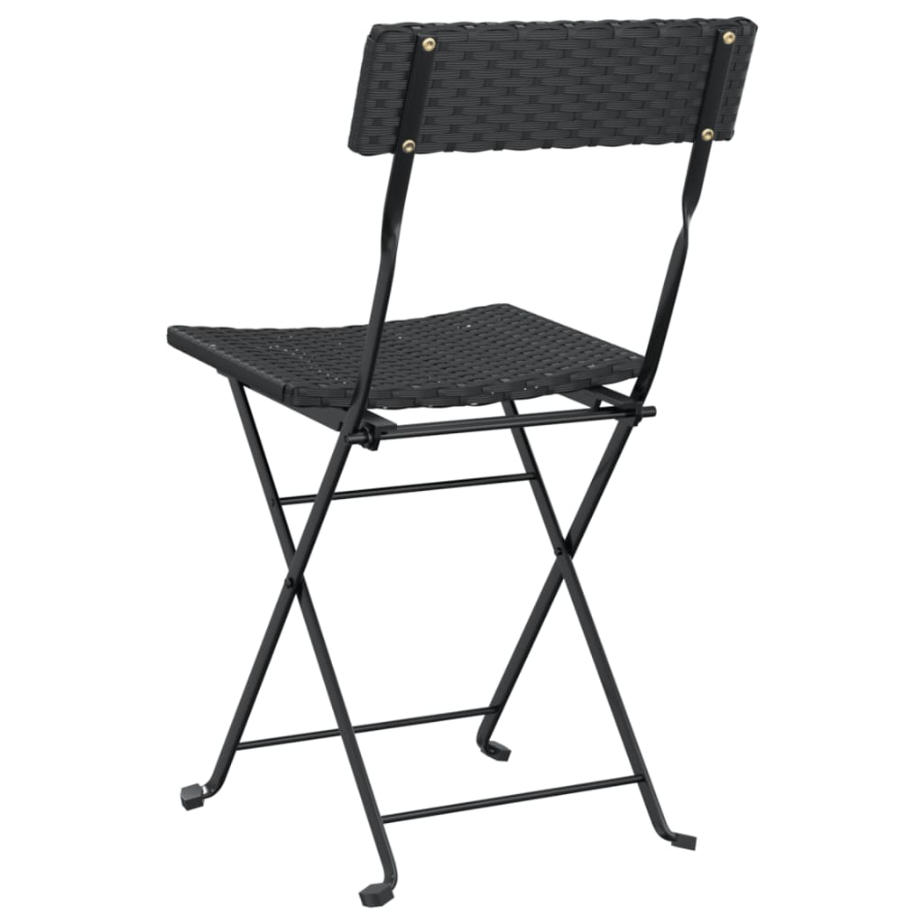 vidaXL Chaises de bistrot pliantes 8 pcs Noir Résine tressée et Acier