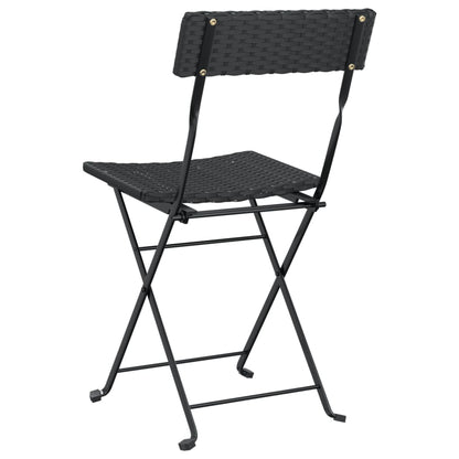 vidaXL Chaises de bistrot pliantes 8 pcs Noir Résine tressée et Acier