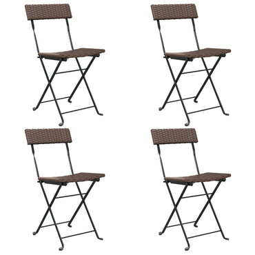 vidaXL Bistrostühle 4 Stk. Klappbar Braun Poly Rattan und Stahl
