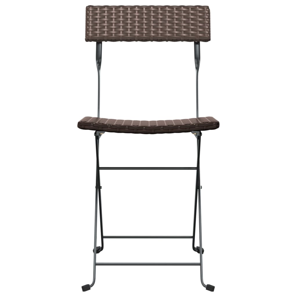 vidaXL Bistrostühle 4 Stk. Klappbar Braun Poly Rattan und Stahl