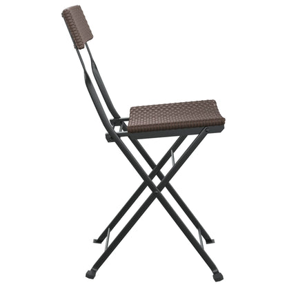 vidaXL Bistrostühle 4 Stk. Klappbar Braun Poly Rattan und Stahl