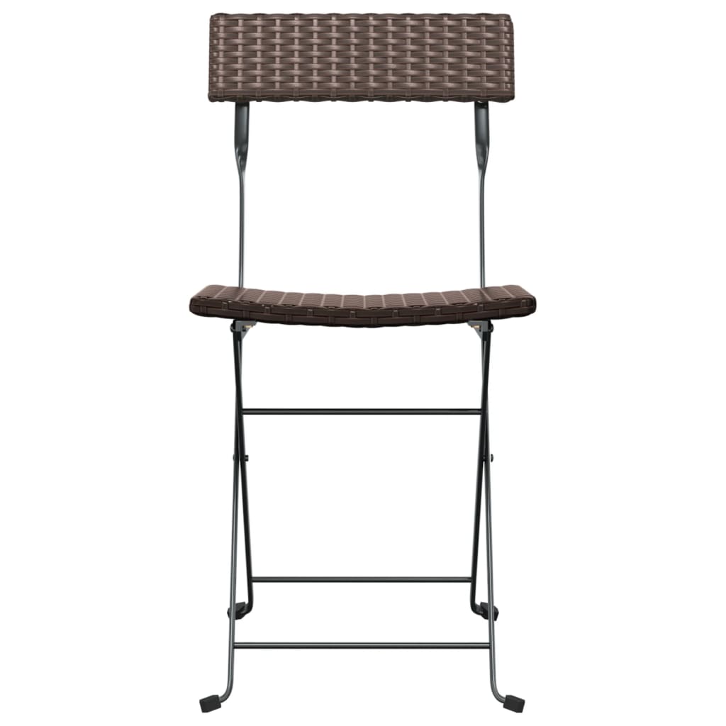vidaXL Chaises de bistrot 6 pcs Pliantes Marron Rotin PE et Acier