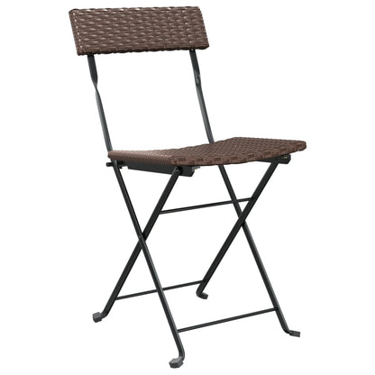 vidaXL Bistrostühle 8 Stk. Klappbar Braun Poly Rattan und Stahl
