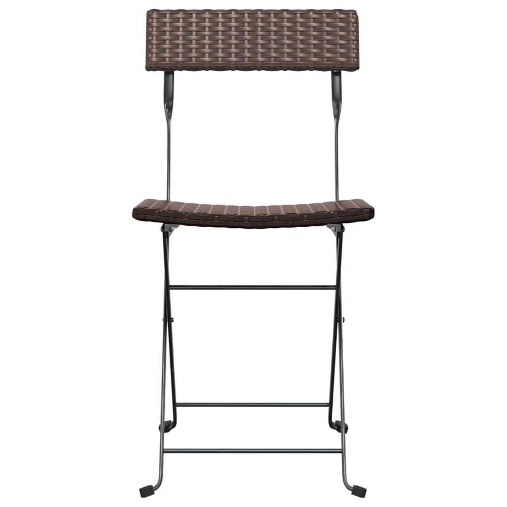 vidaXL Bistrostühle 8 Stk. Klappbar Braun Poly Rattan und Stahl
