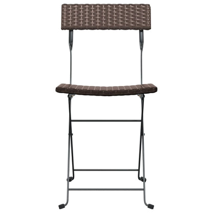 vidaXL Bistrostühle 8 Stk. Klappbar Braun Poly Rattan und Stahl