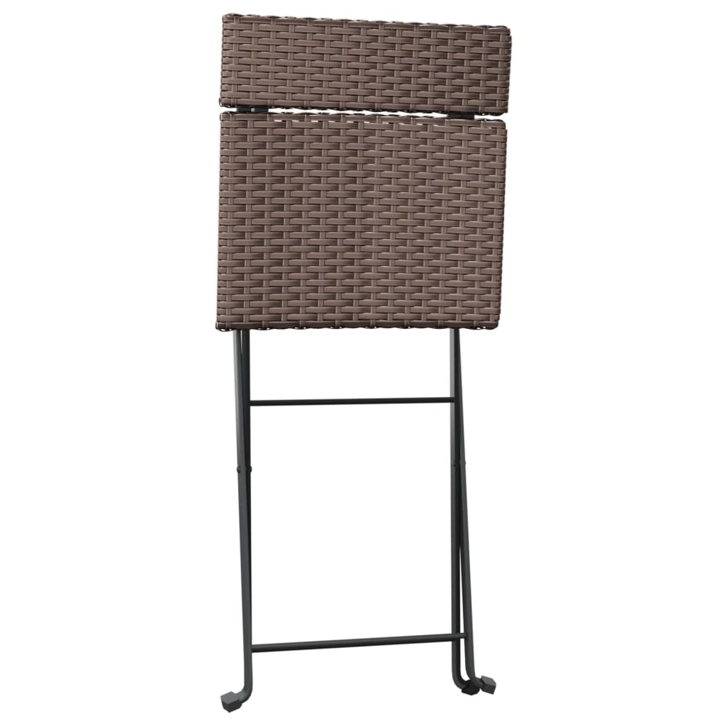 vidaXL Bistrostühle 8 Stk. Klappbar Braun Poly Rattan und Stahl