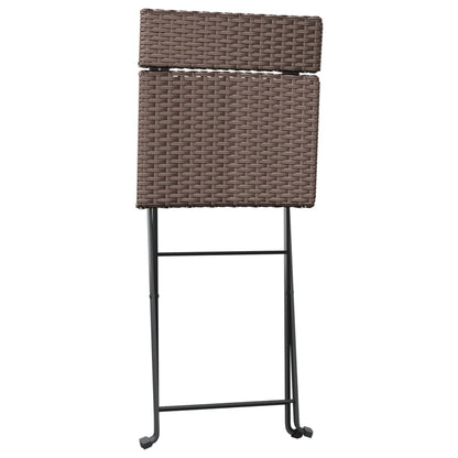 vidaXL Bistrostühle 8 Stk. Klappbar Braun Poly Rattan und Stahl