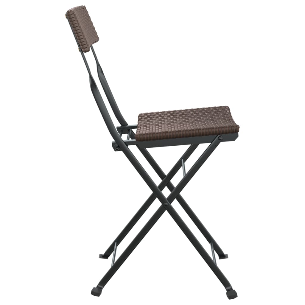 vidaXL Bistrostühle 8 Stk. Klappbar Braun Poly Rattan und Stahl