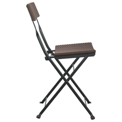 vidaXL Bistrostühle 8 Stk. Klappbar Braun Poly Rattan und Stahl