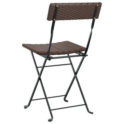 vidaXL Bistrostühle 8 Stk. Klappbar Braun Poly Rattan und Stahl