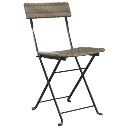 vidaXL Bistrostühle 4 Stk. Klappbar Grau Poly Rattan und Stahl