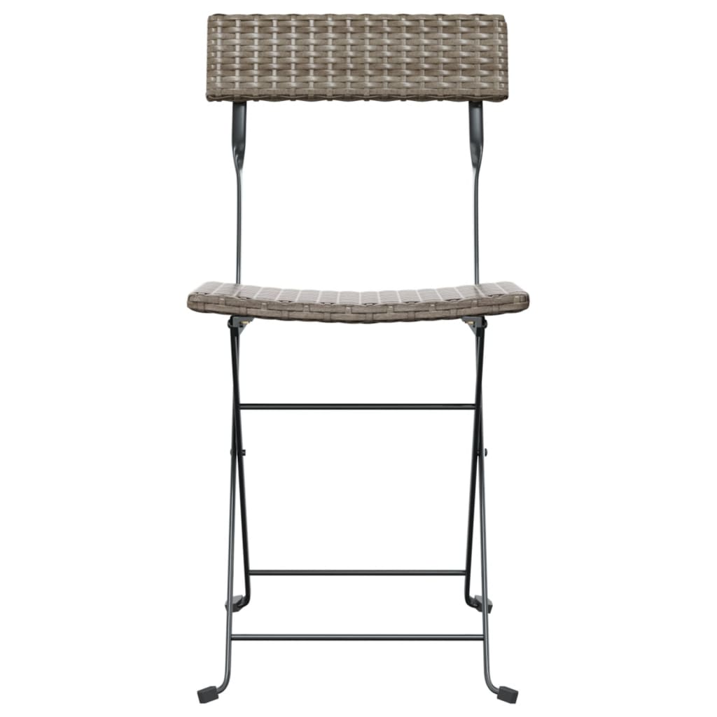 vidaXL Bistrostühle 4 Stk. Klappbar Grau Poly Rattan und Stahl