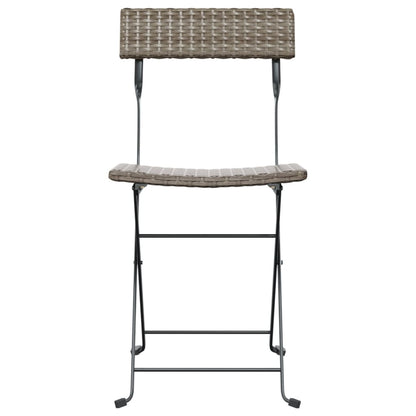 vidaXL Bistrostühle 4 Stk. Klappbar Grau Poly Rattan und Stahl