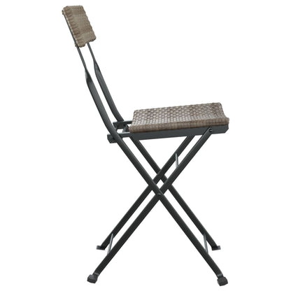 vidaXL Bistrostühle 4 Stk. Klappbar Grau Poly Rattan und Stahl