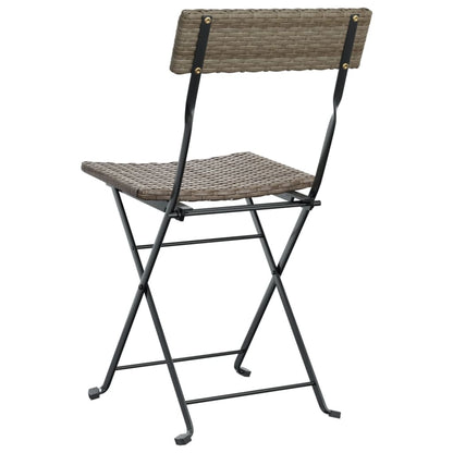 vidaXL Bistrostühle 4 Stk. Klappbar Grau Poly Rattan und Stahl