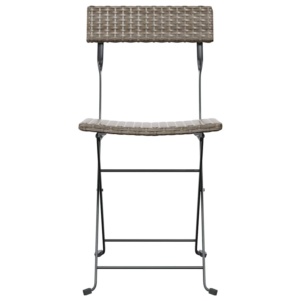 vidaXL Bistrostühle 6 Stk. Klappbar Grau Poly Rattan und Stahl