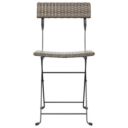 vidaXL Bistrostühle 6 Stk. Klappbar Grau Poly Rattan und Stahl